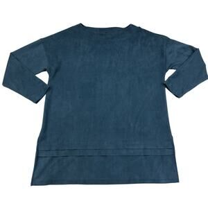 Joh Minimalist Lagenlook Artsy Faux Suede Long Sleeve Tunic Top Women's Size XL